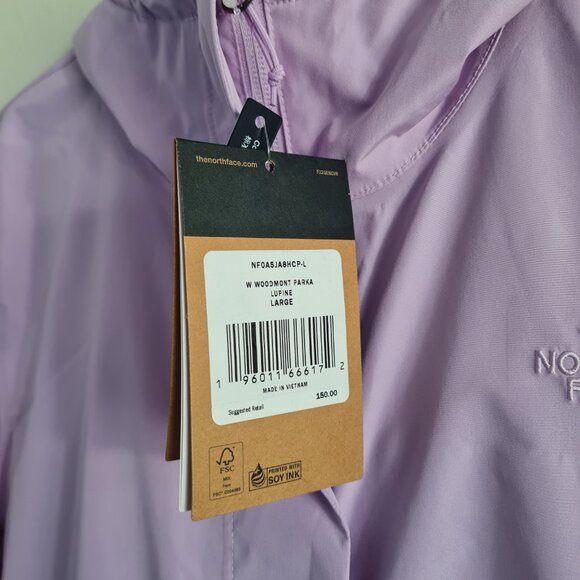 The North Face Woodmont Parka Lupine Purple Large New NWT Pastel Raincoat Jacket - Picture 6 of 6